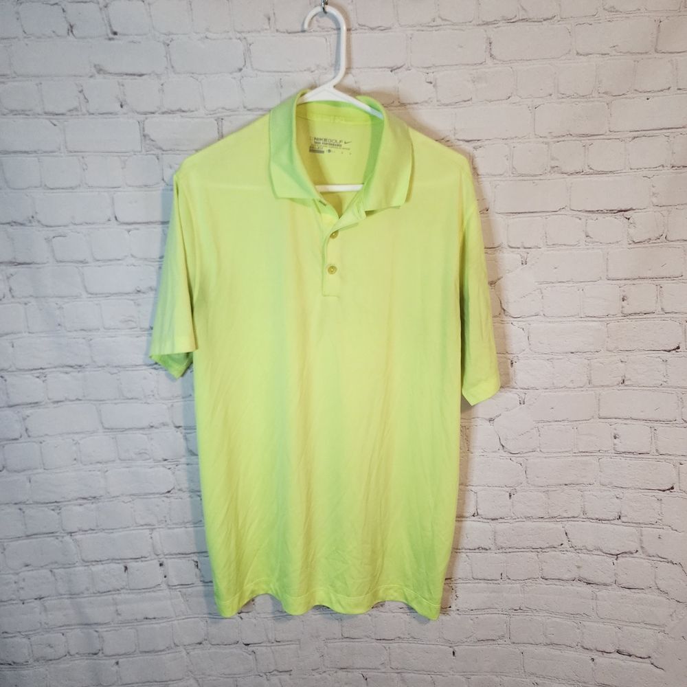 Men's Nike Dri-Fit Neon Green Polo Shirt, Size Large